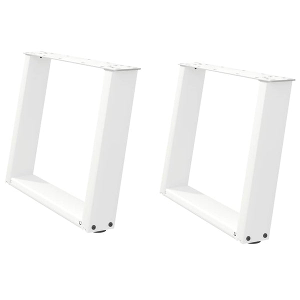 vidaXL Coffee Table Legs U-shaped 2 pcs White 70x(42-43) cm Steel