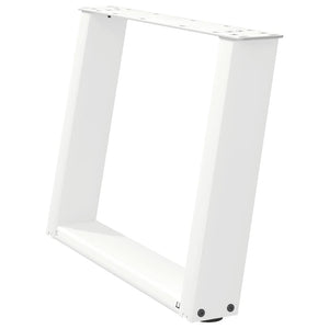 vidaXL Coffee Table Legs U-shaped 2 pcs White 70x(42-43) cm Steel