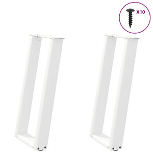 vidaXL Console Table Legs U-Shaped 2 pcs. White 28x(72-73) cm Steel