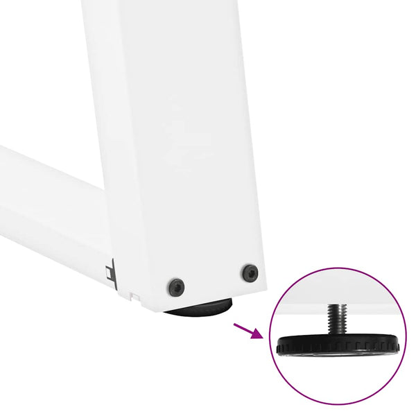 vidaXL Console Table Legs U-Shaped 2 pcs. White 28x(72-73) cm Steel