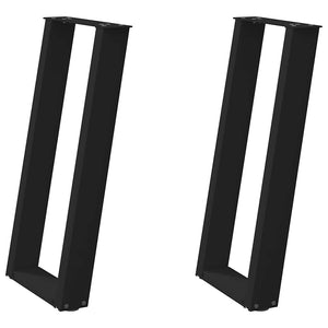 vidaXL Console Table Legs U-Shape 2 pcs Black 38x(72-73) cm Steel