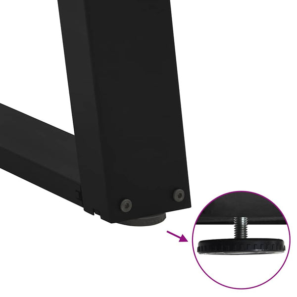 vidaXL Console Table Legs U-Shape 2 pcs Black 38x(72-73) cm Steel
