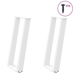 vidaXL Console Table Legs U-Shape 2 pcs. White 38x(72-73) cm Steel