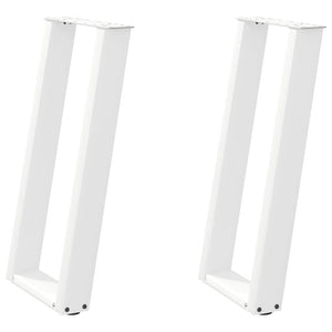 vidaXL Console Table Legs U-Shape 2 pcs. White 38x(72-73) cm Steel