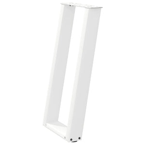 vidaXL Console Table Legs U-Shape 2 pcs. White 38x(72-73) cm Steel