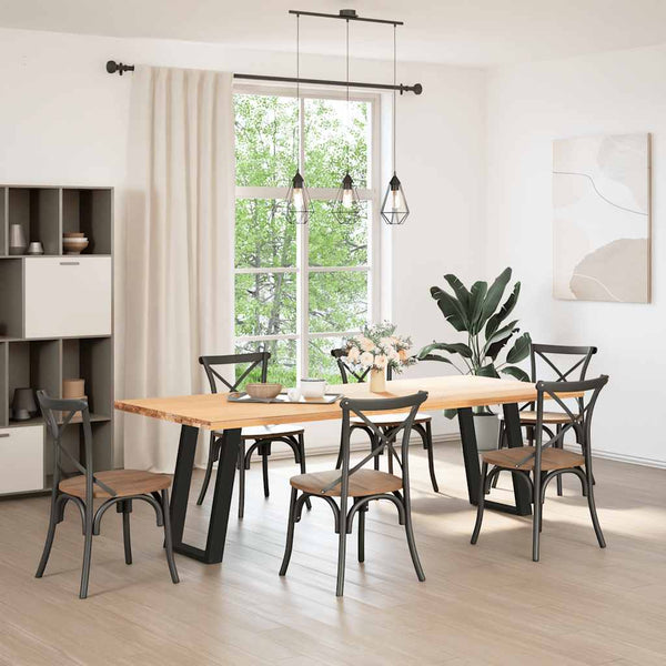 vidaXL Dining Table Legs U-shaped 2 pcs. Black 60x(72-73) cm Steel