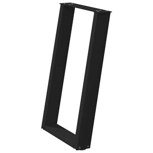 vidaXL Dining Table Legs U-shaped 2 pcs. Black 60x(72-73) cm Steel