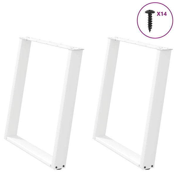 vidaXL Dining Table Legs U-shaped 2 pcs. White 80x(72-73) cm Steel