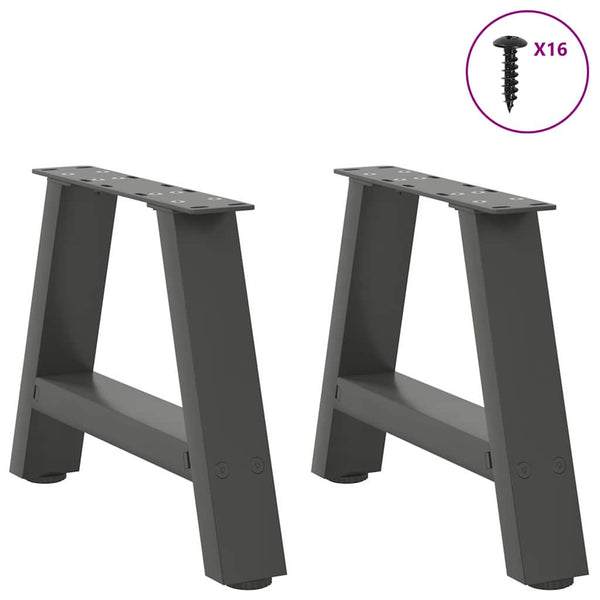 vidaXL Coffee Table Legs A-frame 2 pcs Anthracite 30x(30-31) cm Steel