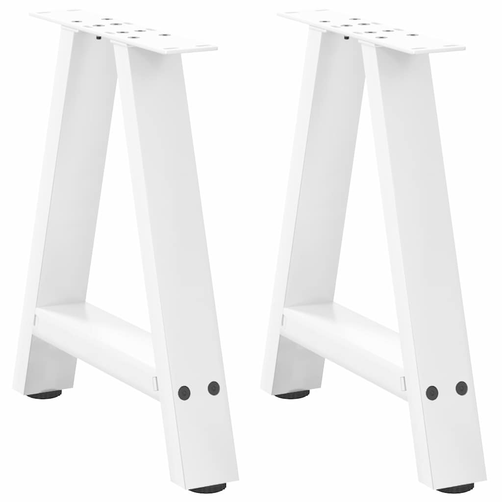 vidaXL Coffee Table Legs A-frame 2 pcs. White 50x(42-43) cm Steel