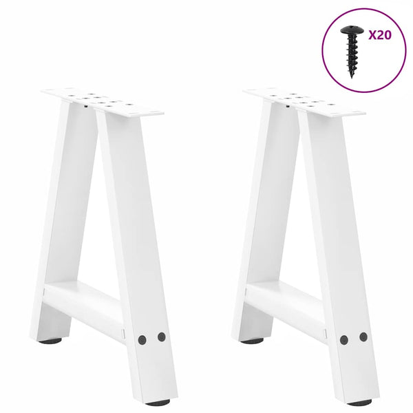vidaXL Coffee Table Legs A-frame 2 pcs. White 50x(42-43) cm Steel