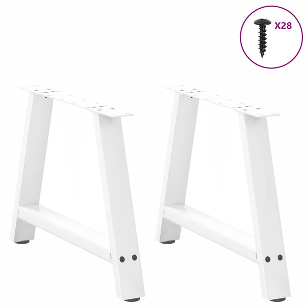 vidaXL Coffee Table Legs A-frame 2 pcs White 60x(42-43) cm Steel