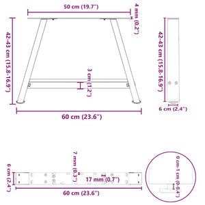 vidaXL Coffee Table Legs A-frame 2 pcs White 60x(42-43) cm Steel