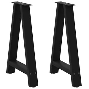 vidaXL Dining Table Legs A-Frame 2 pcs Black 60x(72-73) cm Steel