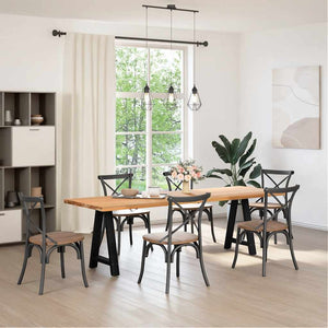 vidaXL Dining Table Legs A-Frame 2 pcs Black 60x(72-73) cm Steel
