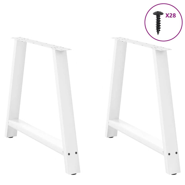 vidaXL Dining Table Legs A-shape 2 pcs White 90x(72-73) cm Steel