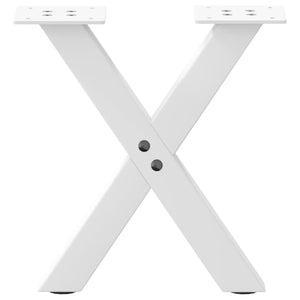vidaXL Coffee Table Legs X-Shape 2 pcs White 30x(30-31) cm Steel
