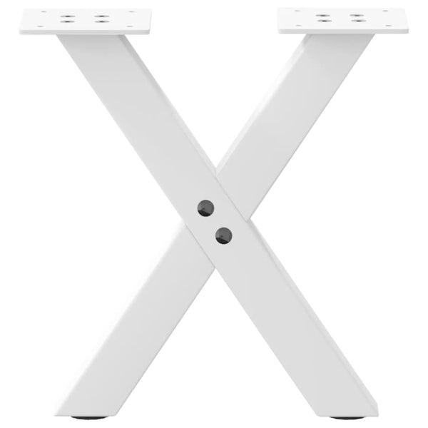 vidaXL Coffee Table Legs X-Shape 2 pcs White 30x(30-31) cm Steel