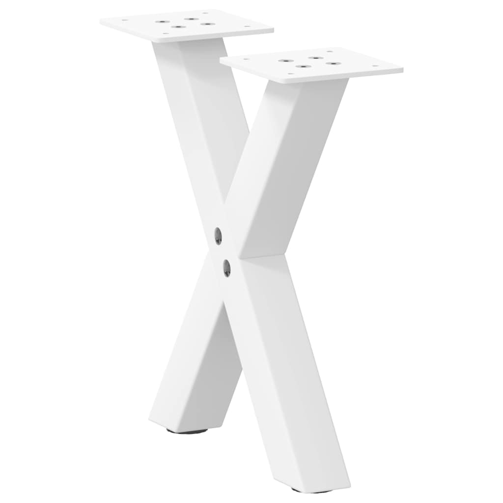 vidaXL Coffee Table Legs X-Shape 2 pcs. White 37x(30-31) cm Steel