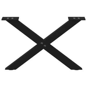 vidaXL Coffee Table Legs X-Shape 2 pcs Black 50x(30-31) cm Steel