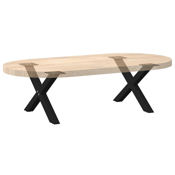 vidaXL Coffee Table Legs X-Shape 2 pcs Black 50x(30-31) cm Steel