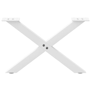 vidaXL Coffee Table Legs X-Shape 2 pcs. White 50x(30-31) cm Steel