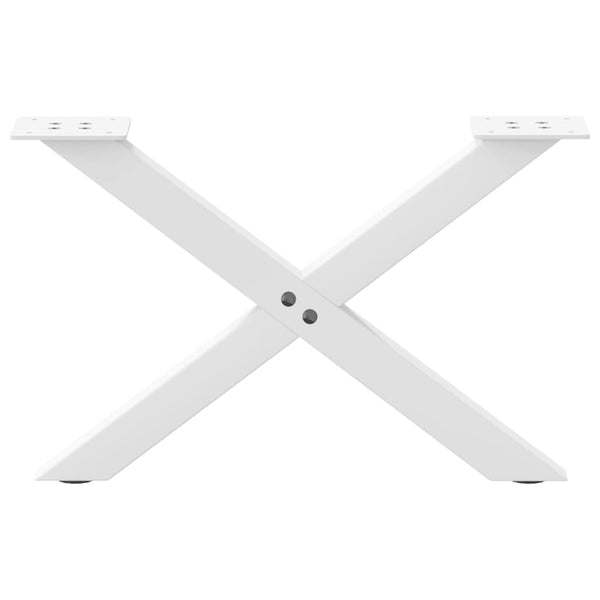vidaXL Coffee Table Legs X-Shape 2 pcs. White 50x(30-31) cm Steel