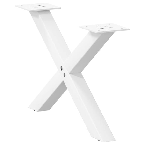 vidaXL Coffee Table Legs X-Shape 2 pcs. White 60x(30-31) cm Steel