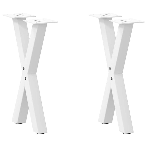 vidaXL Coffee Table Legs X-Shape 2 pcs White 28x(42-43) cm Steel