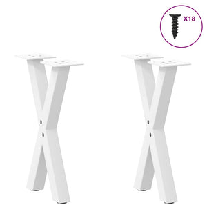 vidaXL Coffee Table Legs X-Shape 2 pcs White 28x(42-43) cm Steel
