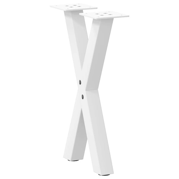 vidaXL Coffee Table Legs X-Shape 2 pcs White 28x(42-43) cm Steel