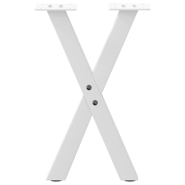 vidaXL Coffee Table Legs X-Shape 2 pcs White 28x(42-43) cm Steel