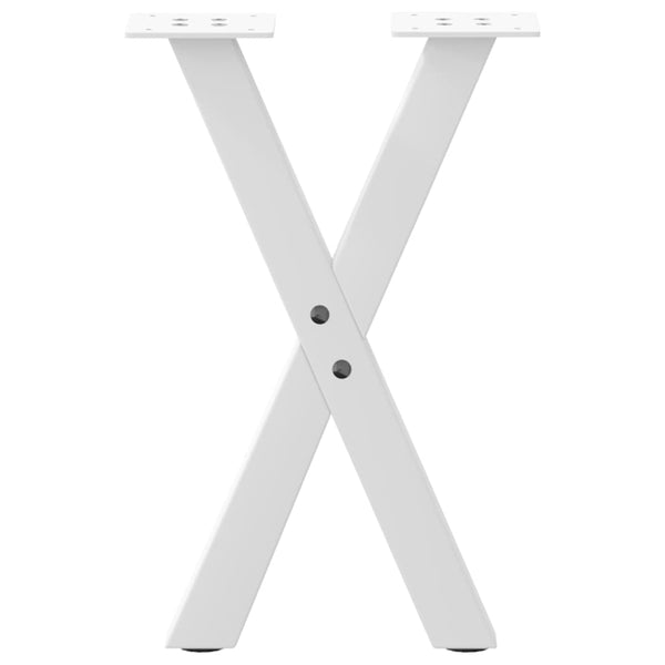 vidaXL Coffee Table Legs X-Shape 2 pcs. White 38x(42-43) cm Steel