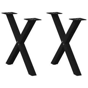 vidaXL Coffee Table Legs X-Shape 2 pcs. Black 50x(42-43) cm Steel