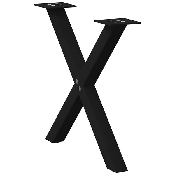 vidaXL Coffee Table Legs X-Shape 2 pcs. Black 50x(42-43) cm Steel