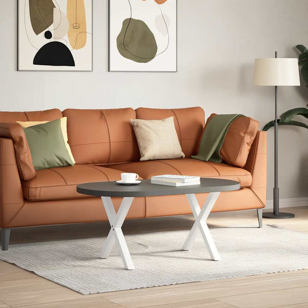 vidaXL Coffee Table Legs X-Shape 2 pcs. White 50x(42-43) cm Steel