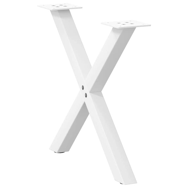 vidaXL Coffee Table Legs X-Shape 2 pcs. White 50x(42-43) cm Steel