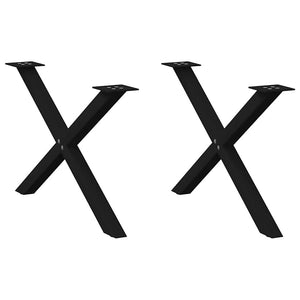 vidaXL Coffee Table Legs X-Shape 2 pcs. Black 70x(42-43) cm Steel