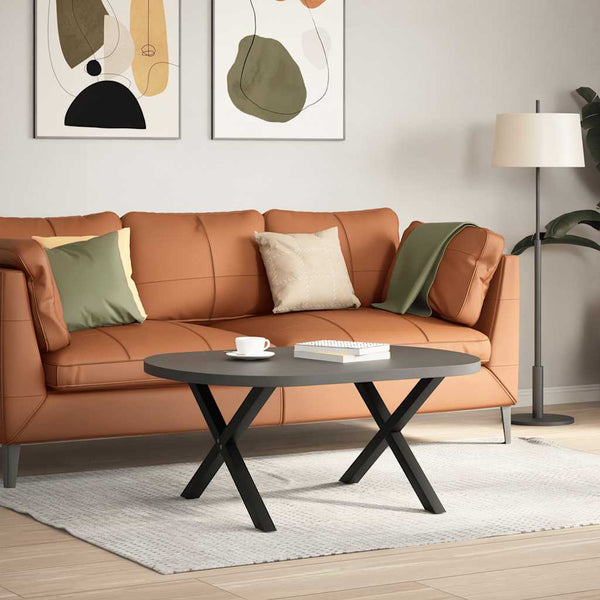vidaXL Coffee Table Legs X-Shape 2 pcs. Black 70x(42-43) cm Steel