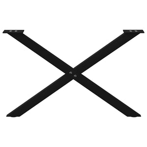 vidaXL Coffee Table Legs X-Shape 2 pcs. Black 70x(42-43) cm Steel
