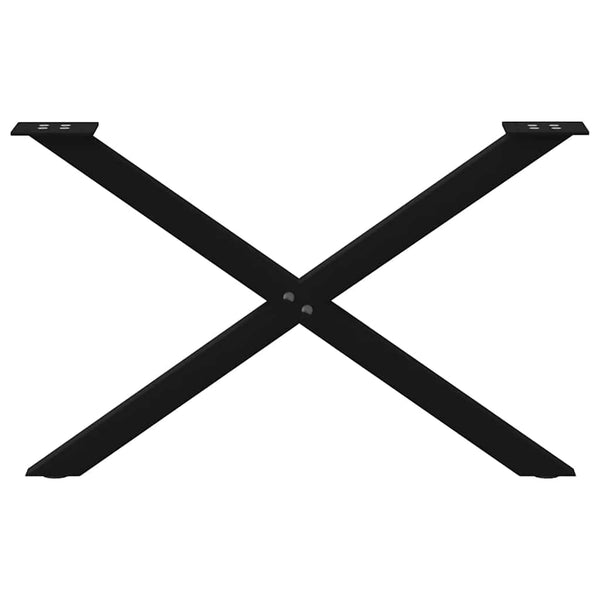 vidaXL Coffee Table Legs X-Shape 2 pcs. Black 70x(42-43) cm Steel