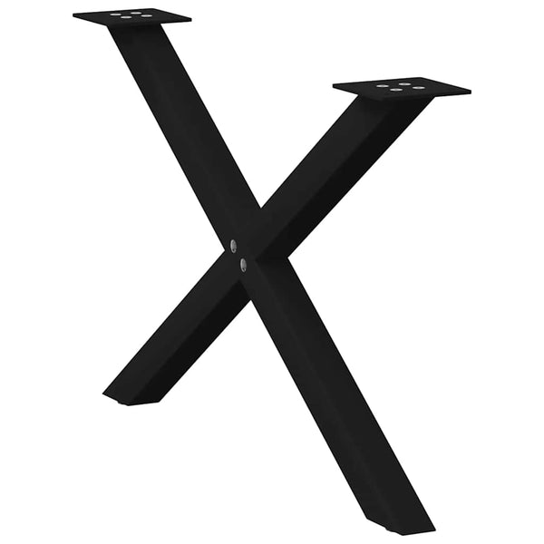 vidaXL Coffee Table Legs X-Shape 2 pcs. Black 70x(42-43) cm Steel