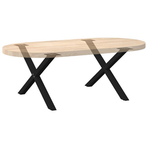 vidaXL Coffee Table Legs X-Shape 2 pcs. Black 70x(42-43) cm Steel