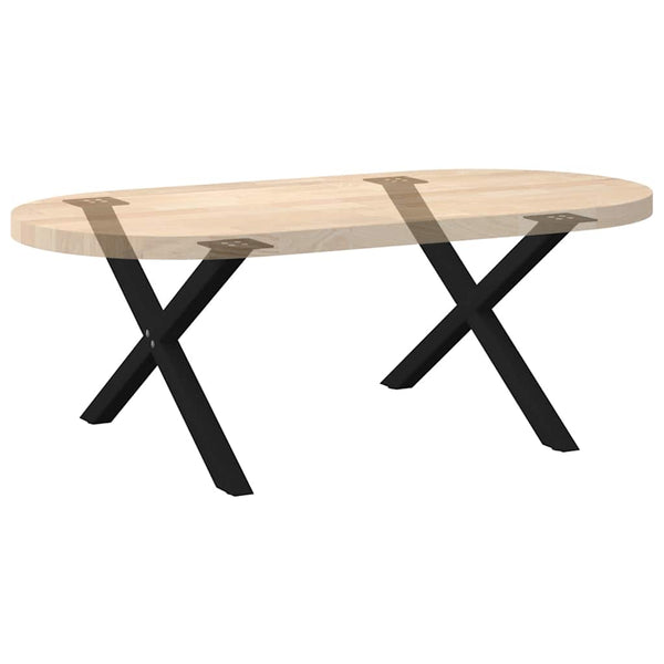vidaXL Coffee Table Legs X-Shape 2 pcs. Black 70x(42-43) cm Steel