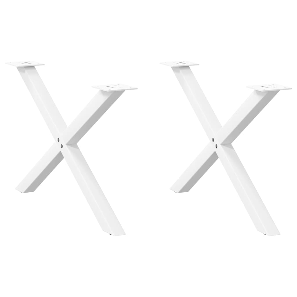 vidaXL Coffee Table Legs X-Shape 2 pcs White 70x(42-43) cm Steel