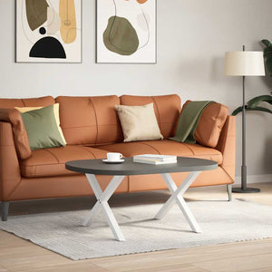 vidaXL Coffee Table Legs X-Shape 2 pcs White 70x(42-43) cm Steel
