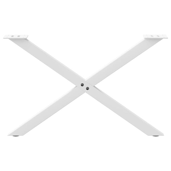vidaXL Coffee Table Legs X-Shape 2 pcs White 70x(42-43) cm Steel