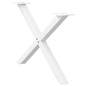 vidaXL Coffee Table Legs X-Shape 2 pcs White 70x(42-43) cm Steel