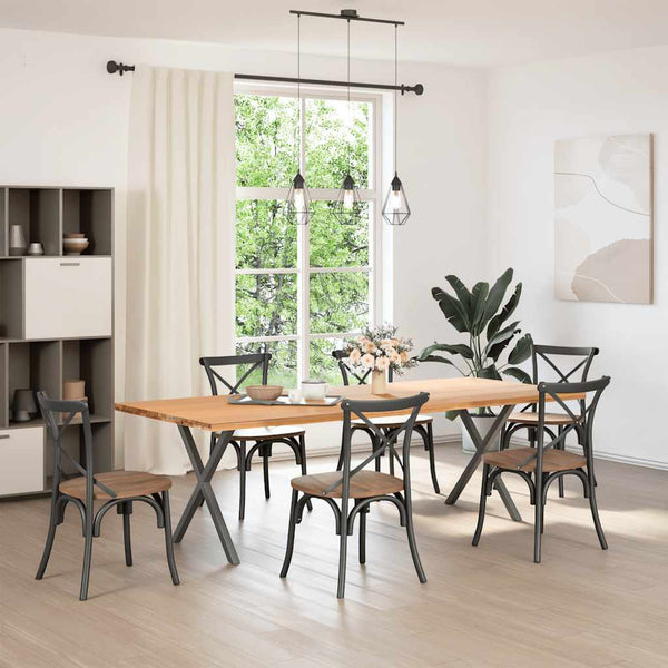 vidaXL Dining Table Legs X-Shape 2 pcs Anthracite 80x(72-73) cm Steel