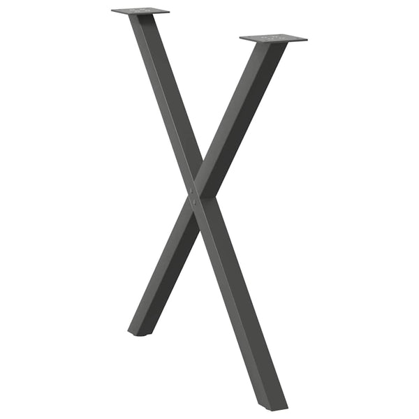 vidaXL Dining Table Legs X-Shape 2 pcs Anthracite 80x(72-73) cm Steel